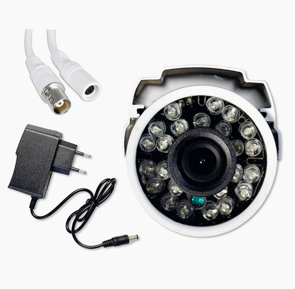 Telecamera CCD 420 TVL con 24 LED IR, lente 2,8mm e staffa - Sicurezza interna base