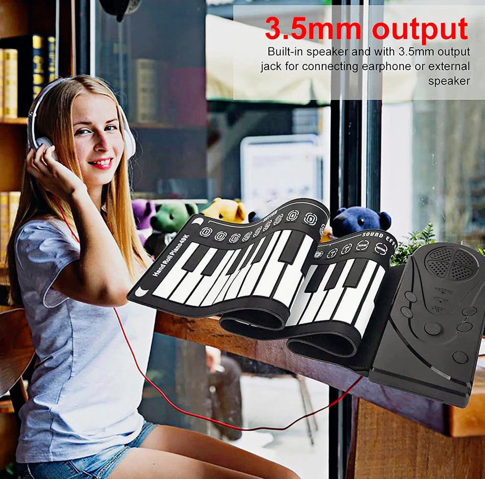 Tastiera musicale in silicone pieghevole 49 tasti con alimentazione USB - Portatile e pratica