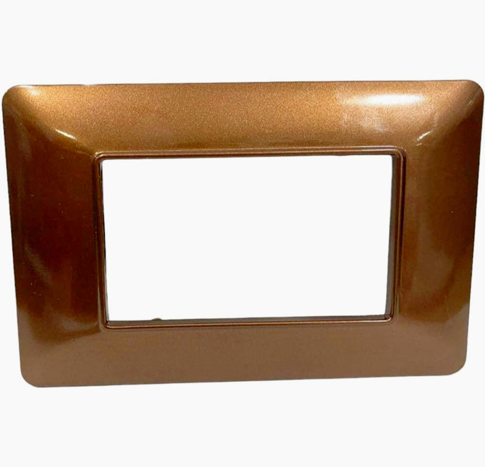 Placchetta per Lampadine 3, 4, 6 Posti – Finitura Bronzo, Compatibile con Cover Matrix