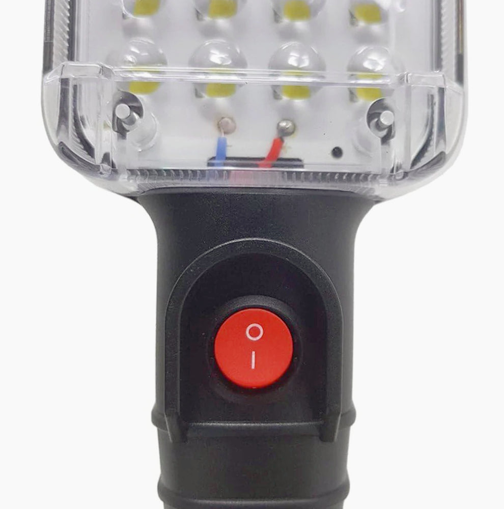 Torcia 34 LED da officina – Con gancio, magnete e presa Schuko (220V)