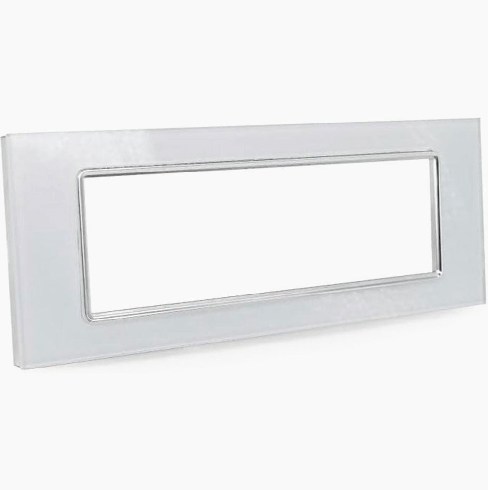 Placchetta in Vetro Bianco 3-7 Posti – Compatibile con Living Light Cassetta 503