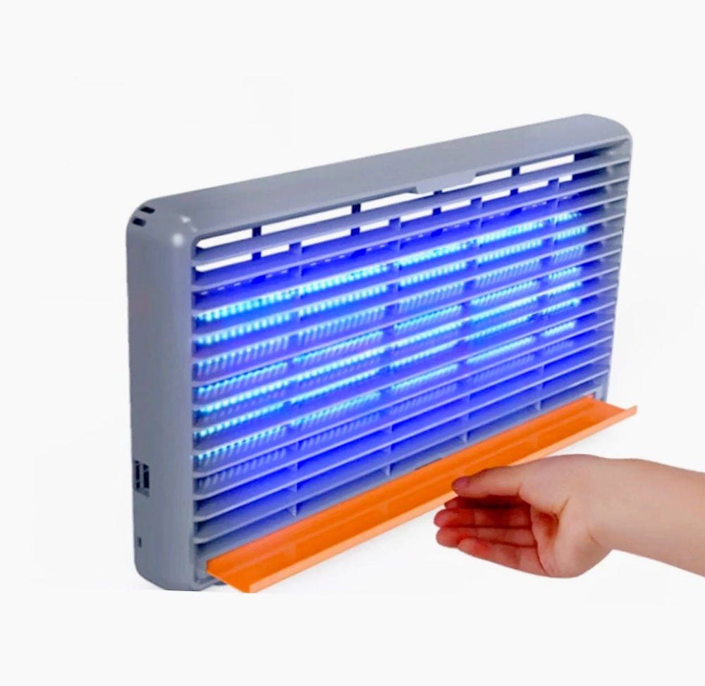 Zanzariera elettrica con 2 neon LED UV 12W – Cattura insetti efficace, dotata di catenella e vaschetta raccogli