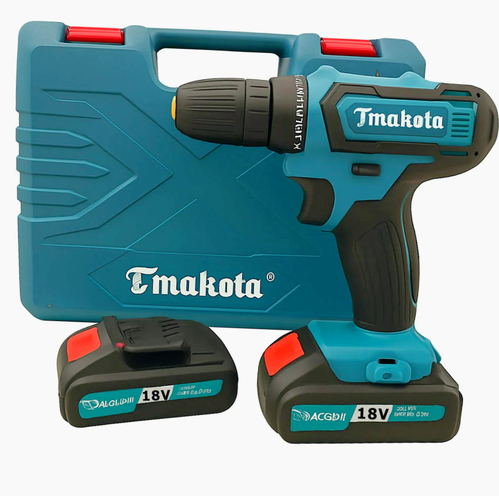 Trapano avvitatore 18V – 2 batterie, due velocità e accessori inclusi