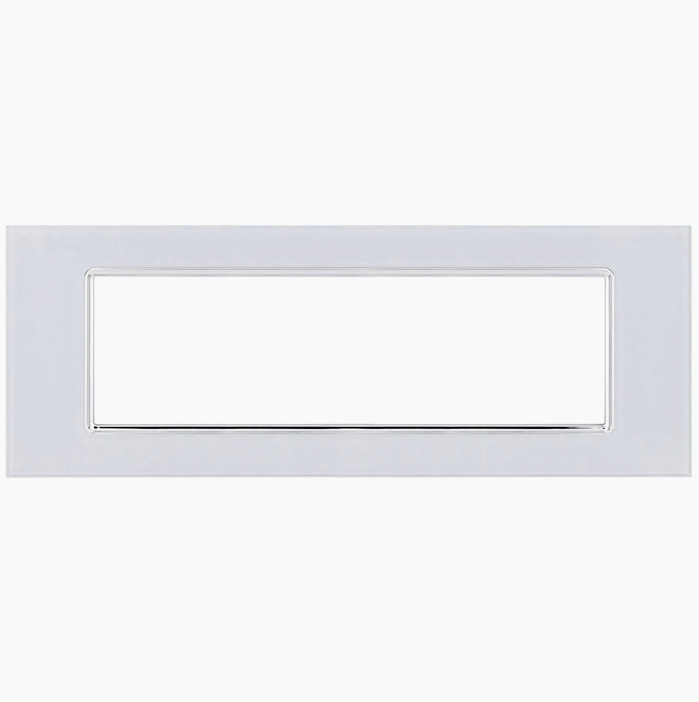 Placchetta in Vetro Bianco 3-7 Posti – Compatibile con Living Light Cassetta 503