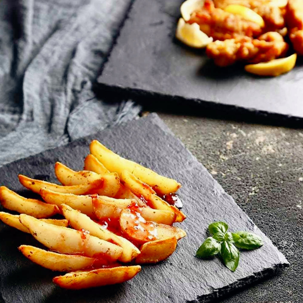 Vassoio da portata in ardesia quadrato 15x15 cm – Piatto e minimal per aperitivi e composizioni gourmet