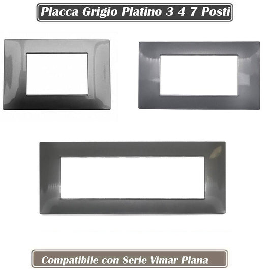 Cuscino divano grigio platino 3-4-7 posti, compatibile Vimar Plana