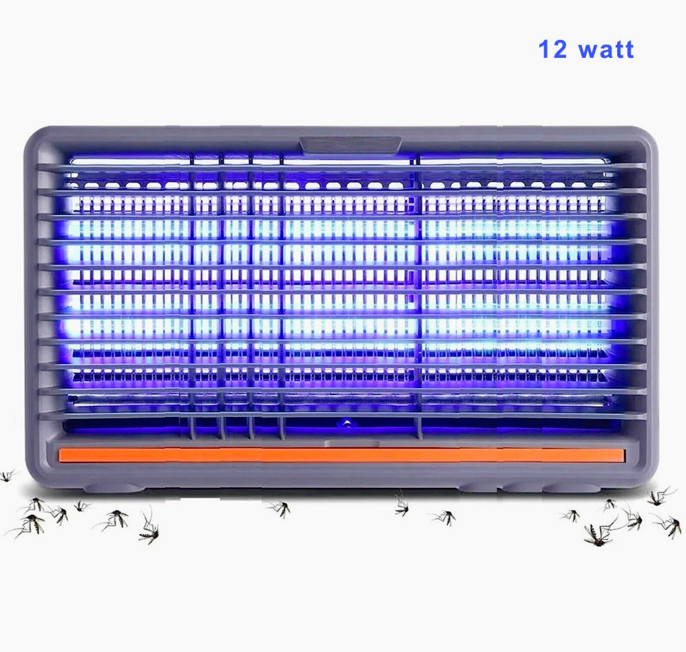 Zanzariera elettrica con 2 neon LED UV 12W – Cattura insetti efficace, dotata di catenella e vaschetta raccogli
