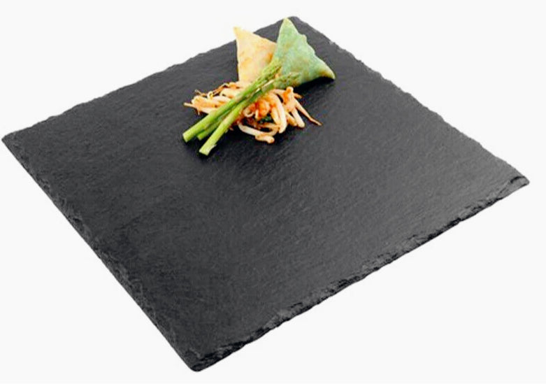Vassoio da portata quadrato in ardesia – 20x20 cm, piatto e minimal per aperitivi e presentazioni raffinate