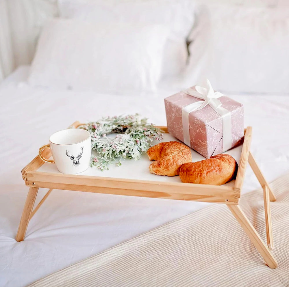 Vassoio colazione da letto o tavolino – Con gambe richiudibili in legno