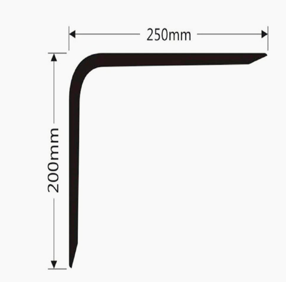 Staffe angolari 2 pezzi 250x200x30 mm in acciaio bianco – Supporto mensola a 90°