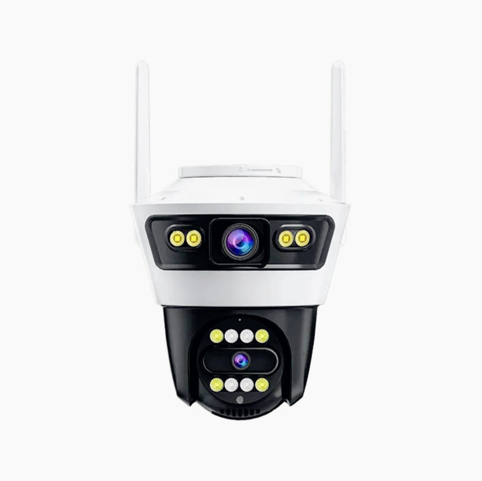 Telecamera Wi-Fi doppio obiettivo motorizzata con zoom – 12 LED IR, protezione IP66