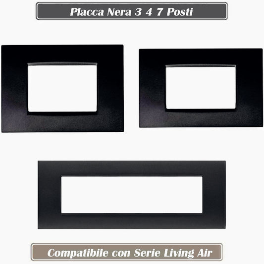 Placchetta Nera 3-7 Posti – Compatibile con Living Air Cover