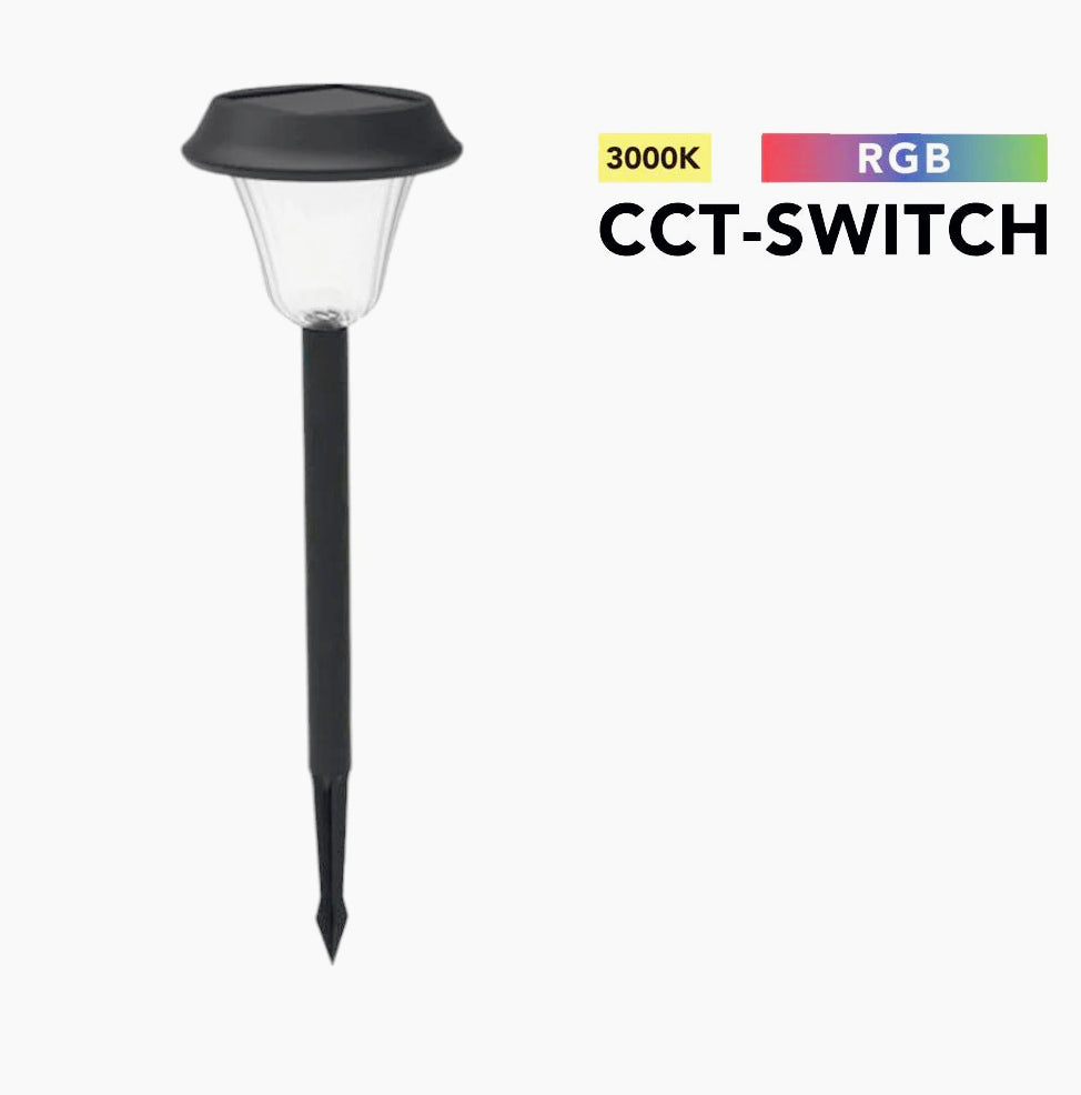 Picchetto led con pannello solare RGB + warmwhite luce decorativa IP54
