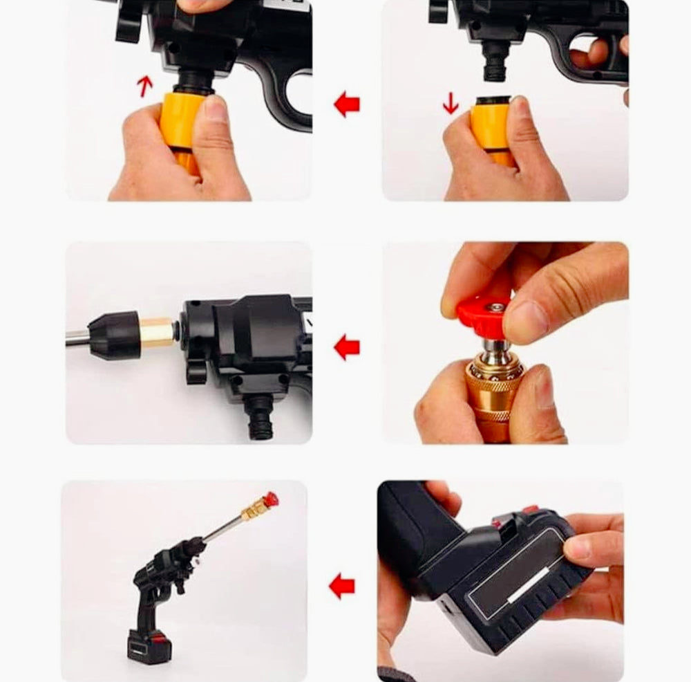 Pistola idropulitrice elettrica a 2 batterie 48V – Strumento per pulizia potente e professionale