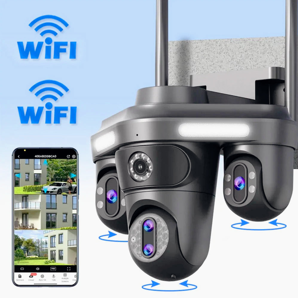 Telecamera Wi-Fi 4 obiettivi – 1 fisso + 3 motorizzati, zoom 10X, 4MP (Full HD+)