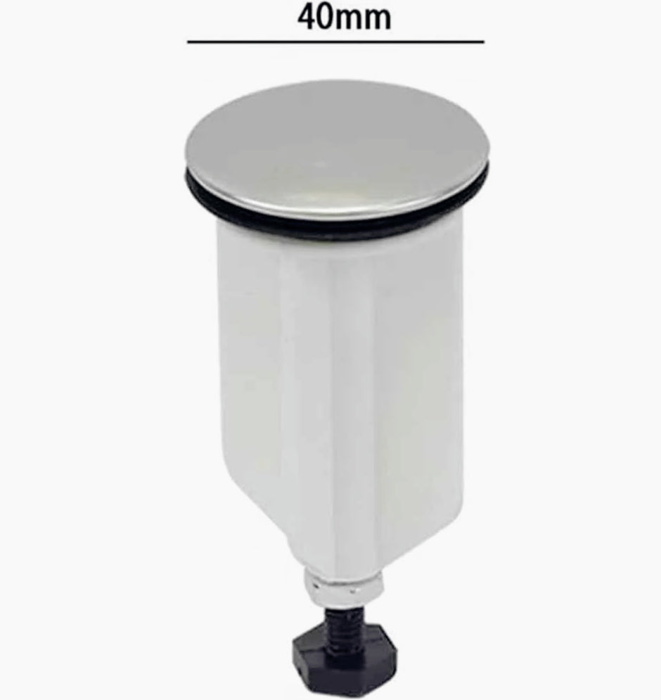 Tappo utile per riempire o rilasciare l'acqua. Ideale per lavandino. bidet. vasca Altezza regolabile. Diametro 40 mm