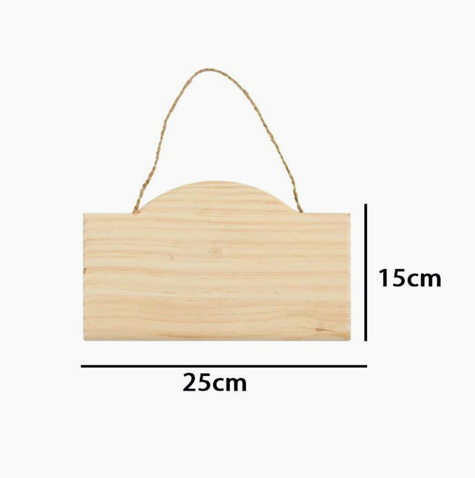 Targhette ad arco in legno 2 pezzi con corda in canapa - Ideali per decoupage e decorazioni
