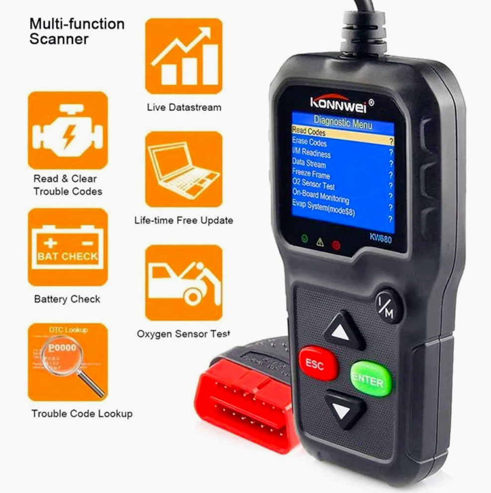 Tester digitale diagnostico per auto – Display, controllo centralina, guasti, batteria e sensore O2