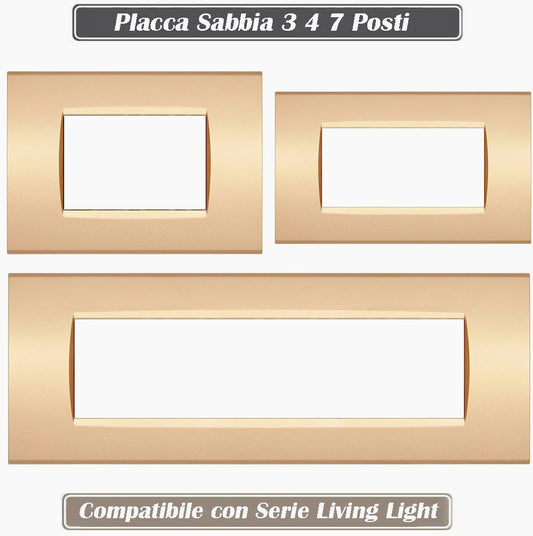 Placchetta Sabbia 3-7 Posti – Compatibile con Living Light Cassetta 503