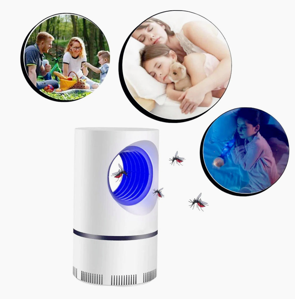 Zanzariera elettrica USB con aspiratore vortice, luce LED e luce UV – Cattura insetti in modo efficace e silenzioso