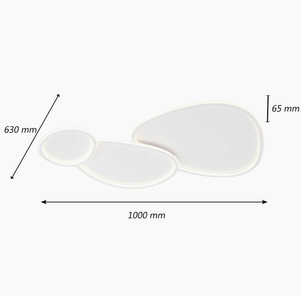 Plafoniera LED 100W - Tre Ovali con Tripla Colorazione di Luce (CCT: 6500K / 4000K / 3000K)
