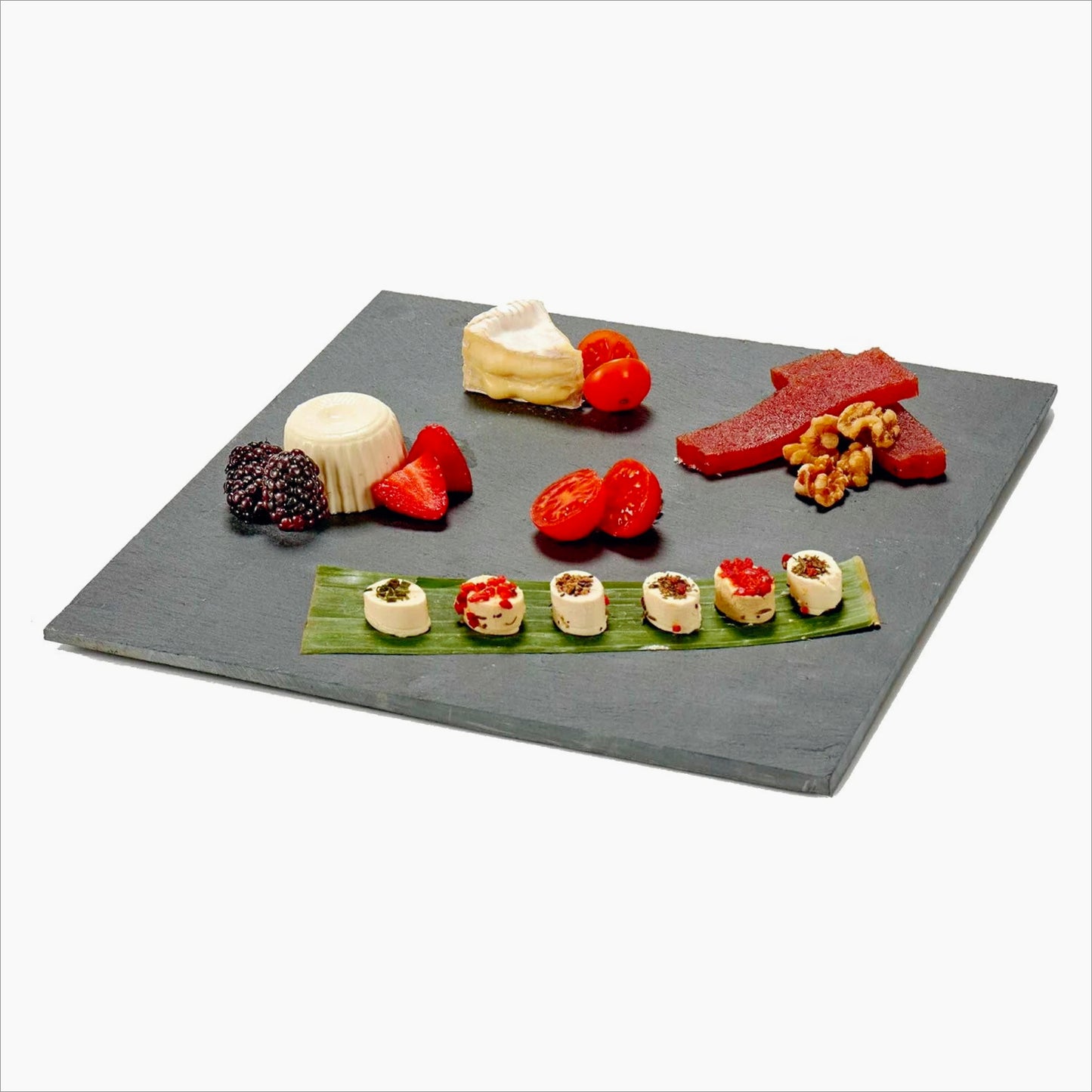 Vassoio da portata in ardesia quadrato 15x15 cm – Piatto e minimal per aperitivi e composizioni gourmet