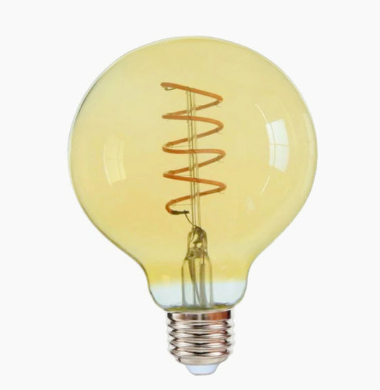 Lampadina LED filamento E27 4W – Globo G95 a torciglione luce calda - ambraled