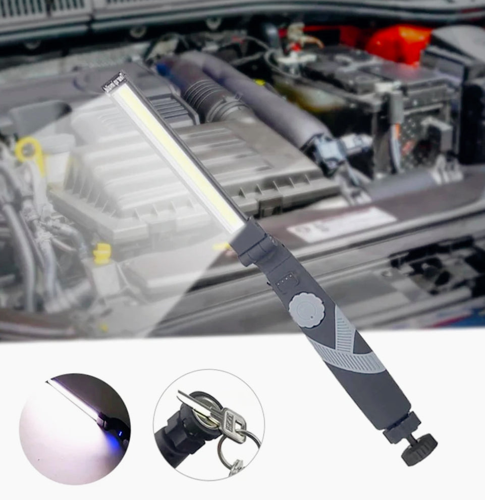 Torcia ricaricabile pieghevole a LED – Con base calamitata e regolazione luminosa (dimmerabile)