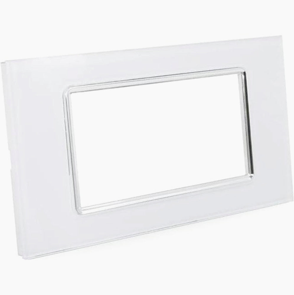 Placchetta in Vetro Bianco 3-7 Posti – Compatibile con Living Light Cassetta 503