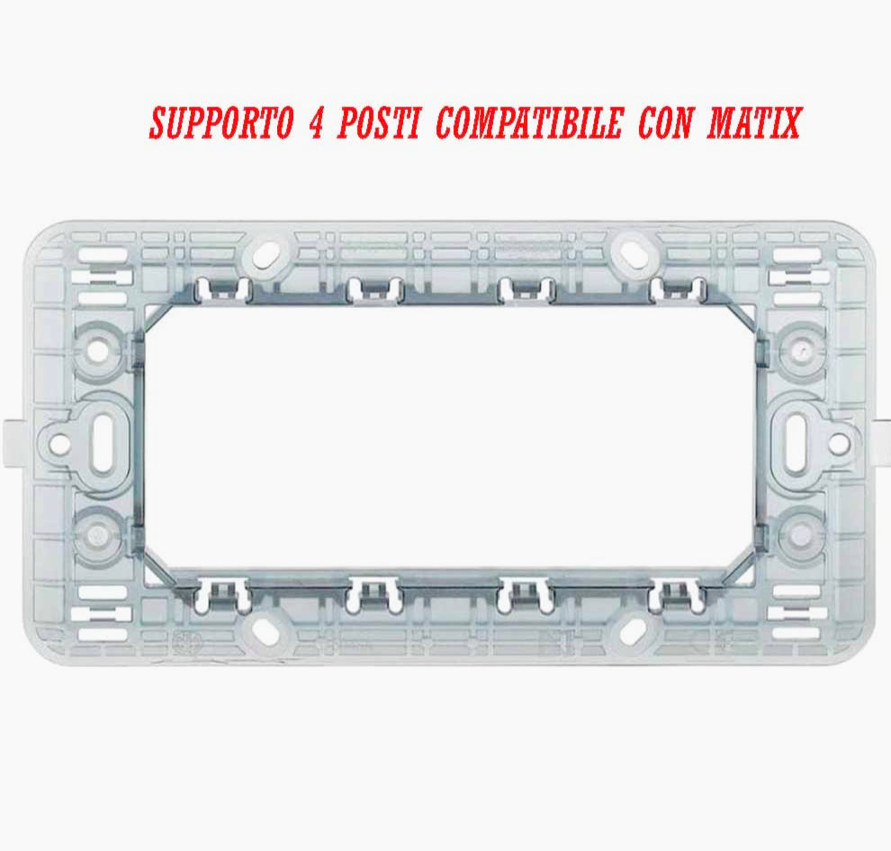 Supporto modulo per placche 2/3/4/7 posti – Compatibile con Matix, ideale per impianti elettrici e interruttori