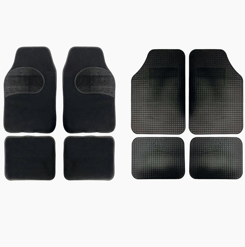 Tappetini auto universali 4 pezzi (anteriore/posteriore) antiscivolo - Protezione completa per l’abitacolo