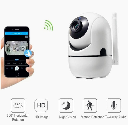 Telecamera Wi-Fi motorizzata con rilevamento movimento e registrazione su scheda SD – per interni