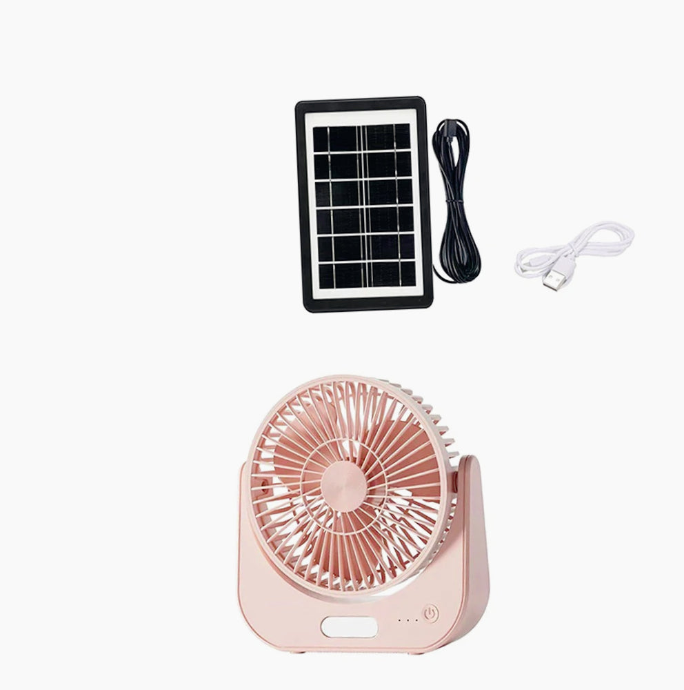 Ventilatore con pannello solare 3 velocità – Ricaricabile, ecologico e silenzioso