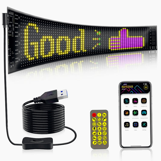 Tabella display LED RGB flessibile programmabile – Con telecomando e app per personalizzare luci e colori