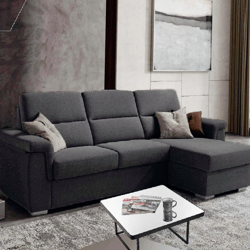 Tavolino rettangolare a specchio con piedini in metallo - Elegante per soggiorno