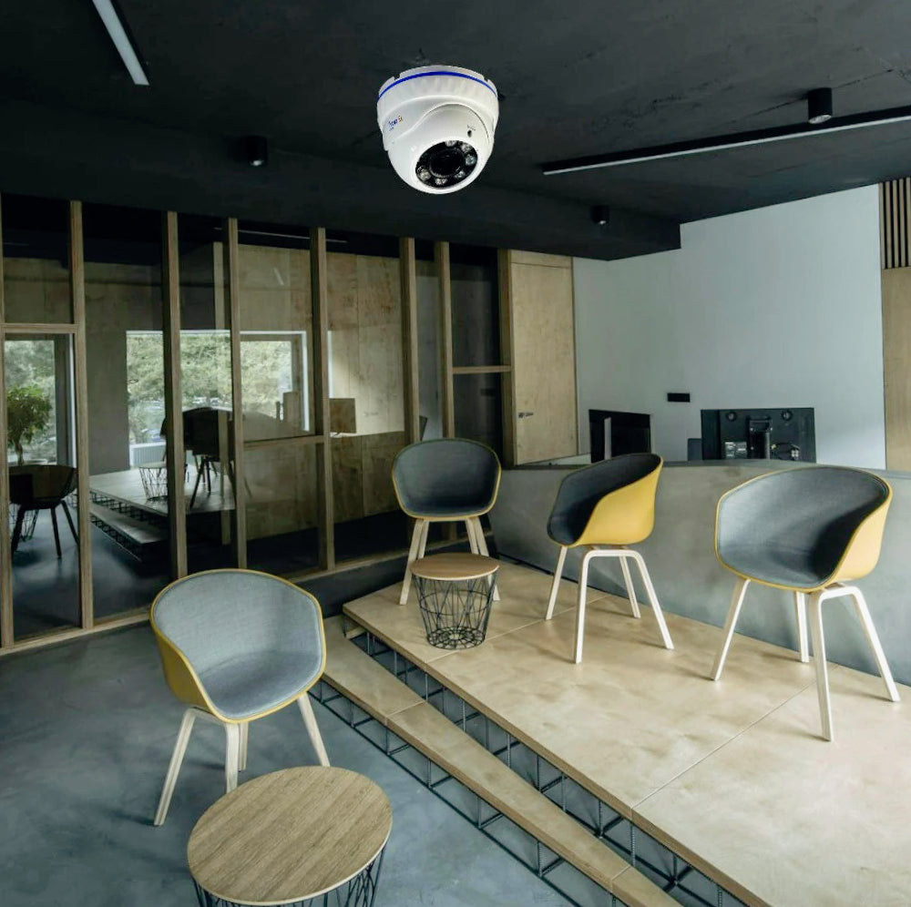 Telecamera dome AHD full HD 2MPX con lente varifocale 2,8-12mm e 6 LED - Sorveglianza interna ad alta definizione