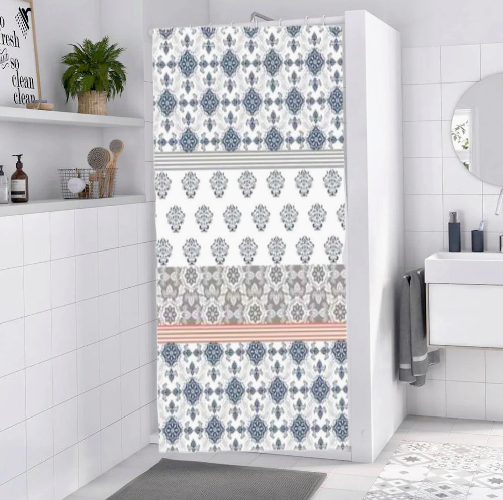 Tenda da doccia impermeabile in PVC – 200×240 cm, 12 ganci, motivo mosaico