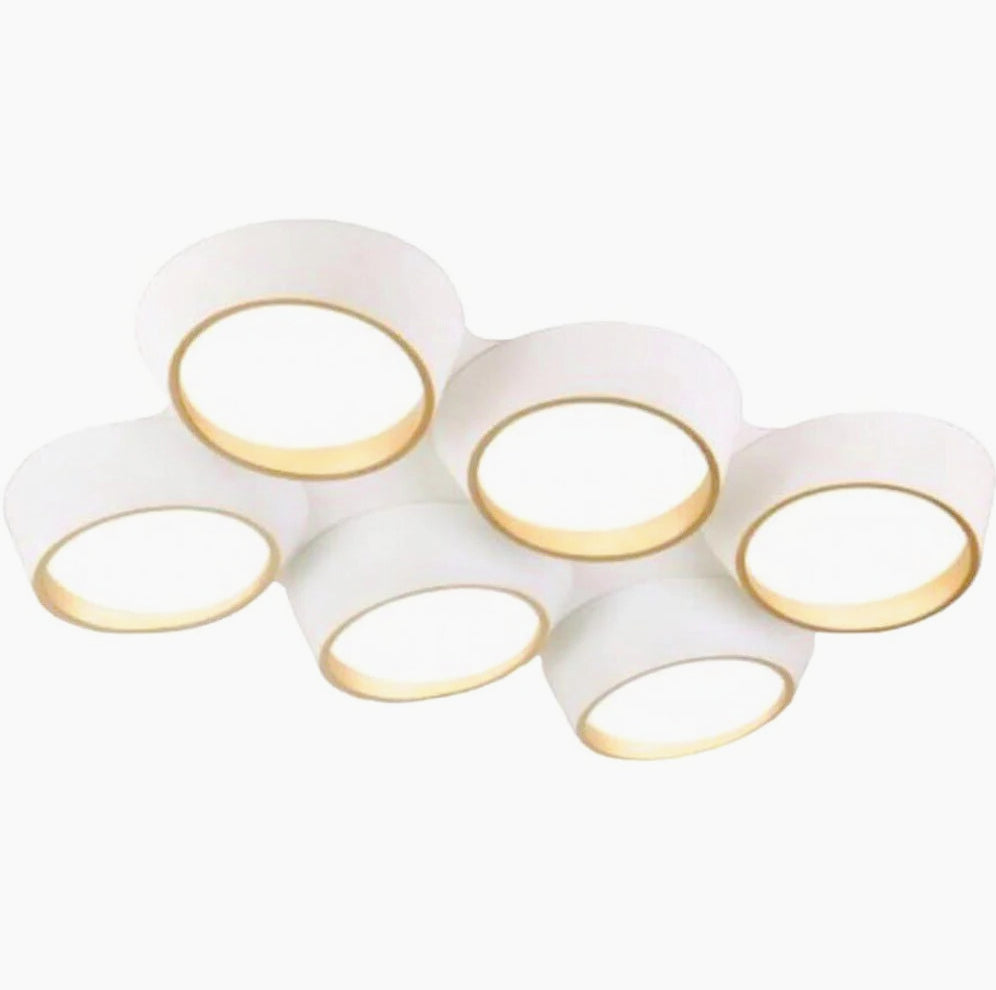 Plafoniera LED 120W - 6 Cerchi Irregolari con Tecnologia CCT (6500K / 4000K / 3000K)