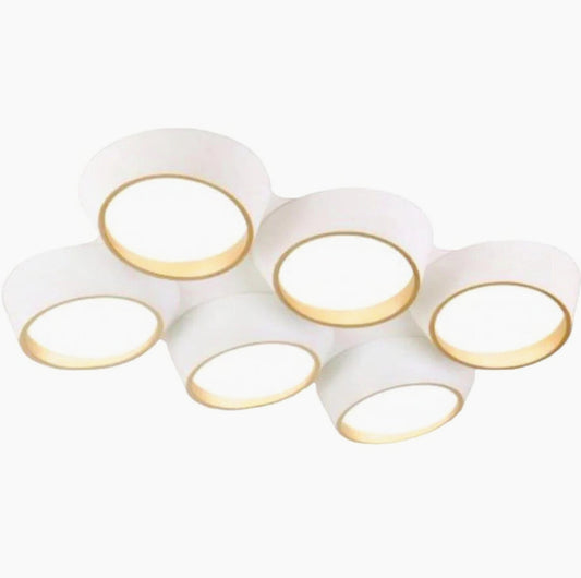 Plafoniera LED 120W - 6 Cerchi Irregolari con Tecnologia CCT (6500K / 4000K / 3000K)