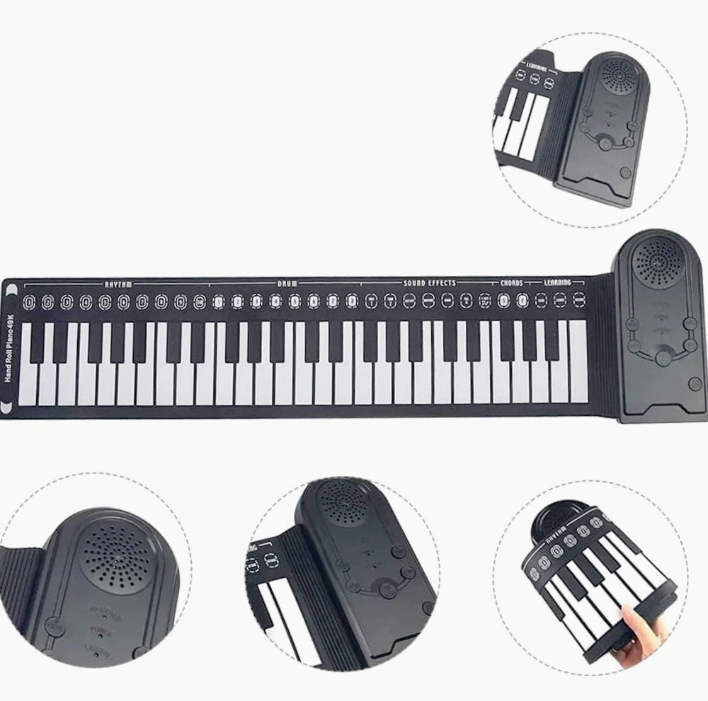 Tastiera musicale in silicone pieghevole 49 tasti con alimentazione USB - Portatile e pratica