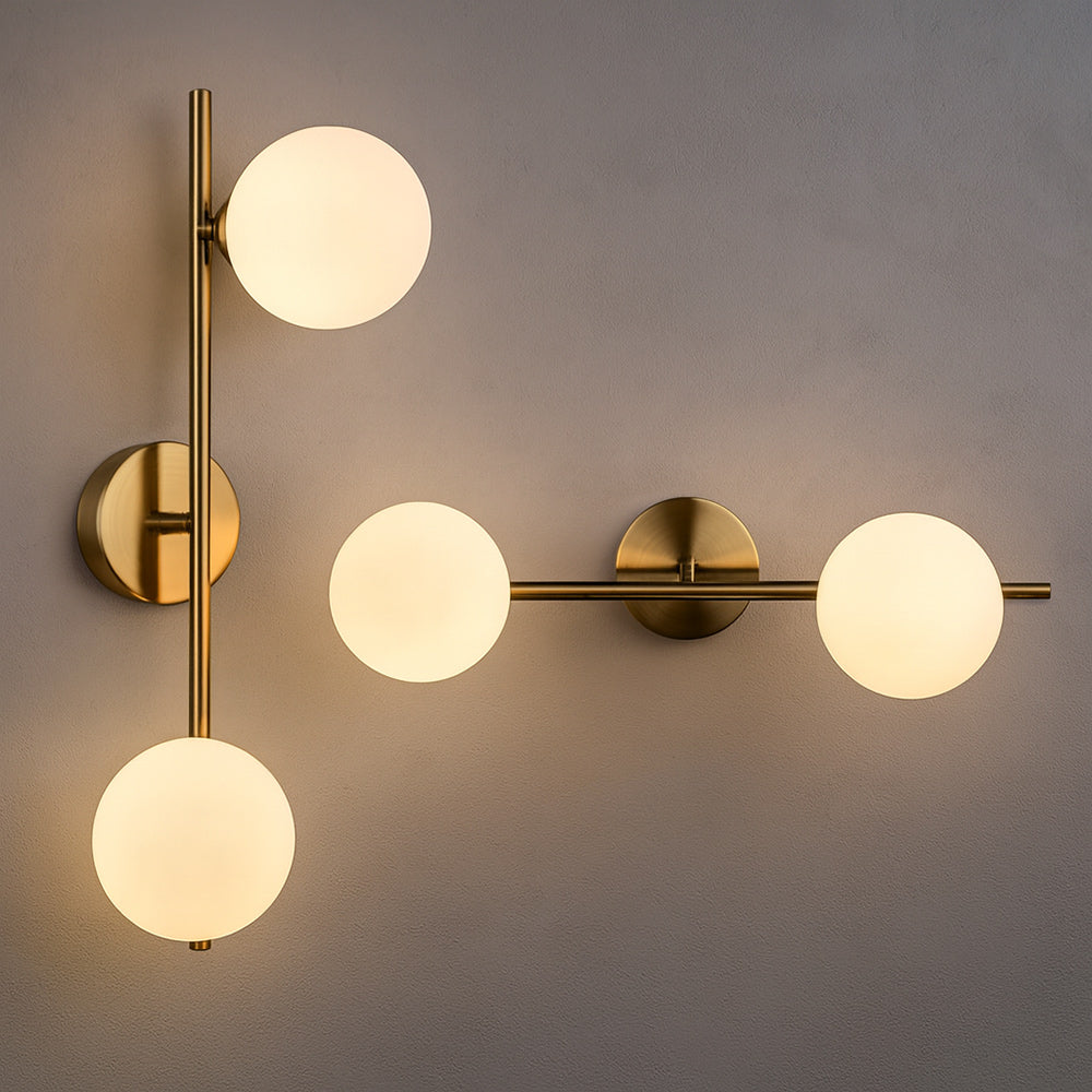 Applique da parete bronzo con attacco G9 2 sfere opache minimal - ambraled