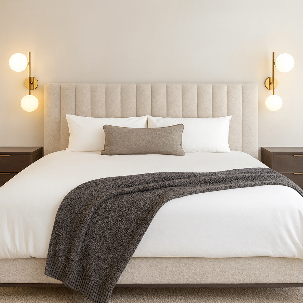 Applique da parete bronzo con attacco G9 2 sfere opache minimal - ambraled