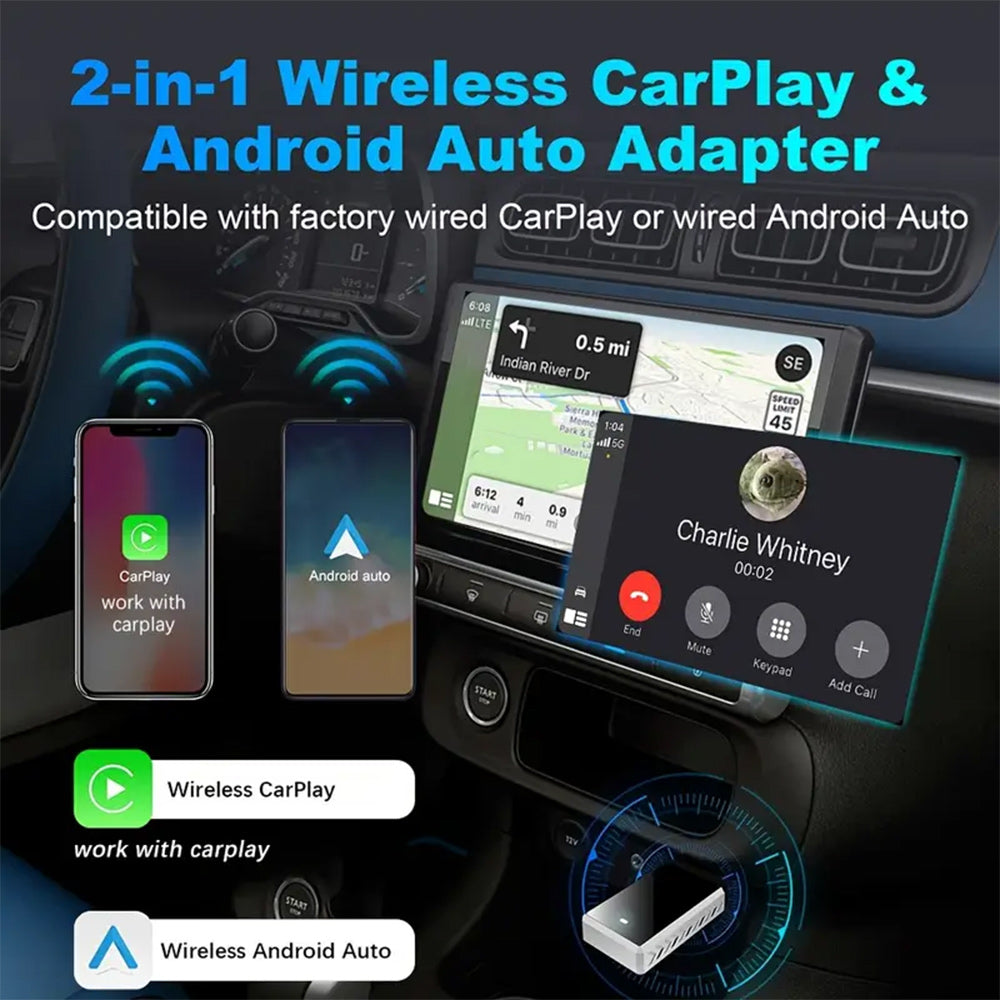 Chiavetta adattatore CarPlay wireless USB Type-C da auto Ios Android - ambraled