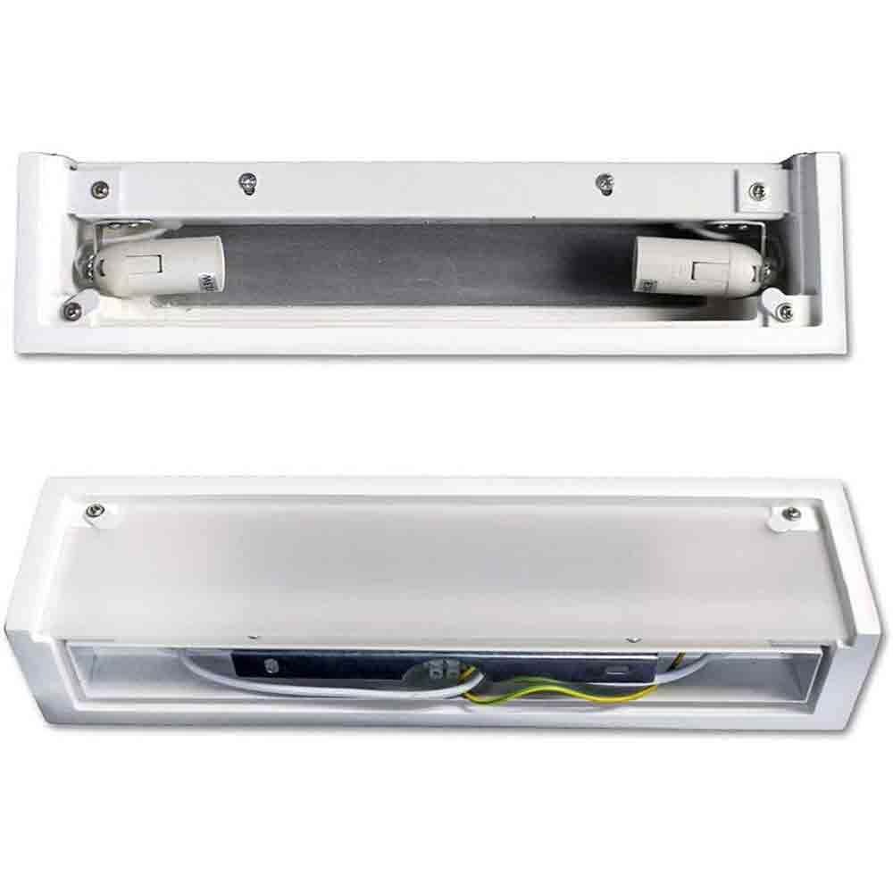Applique da parete in gesso rettangolare doppia emissione di luce E14 - ambraled