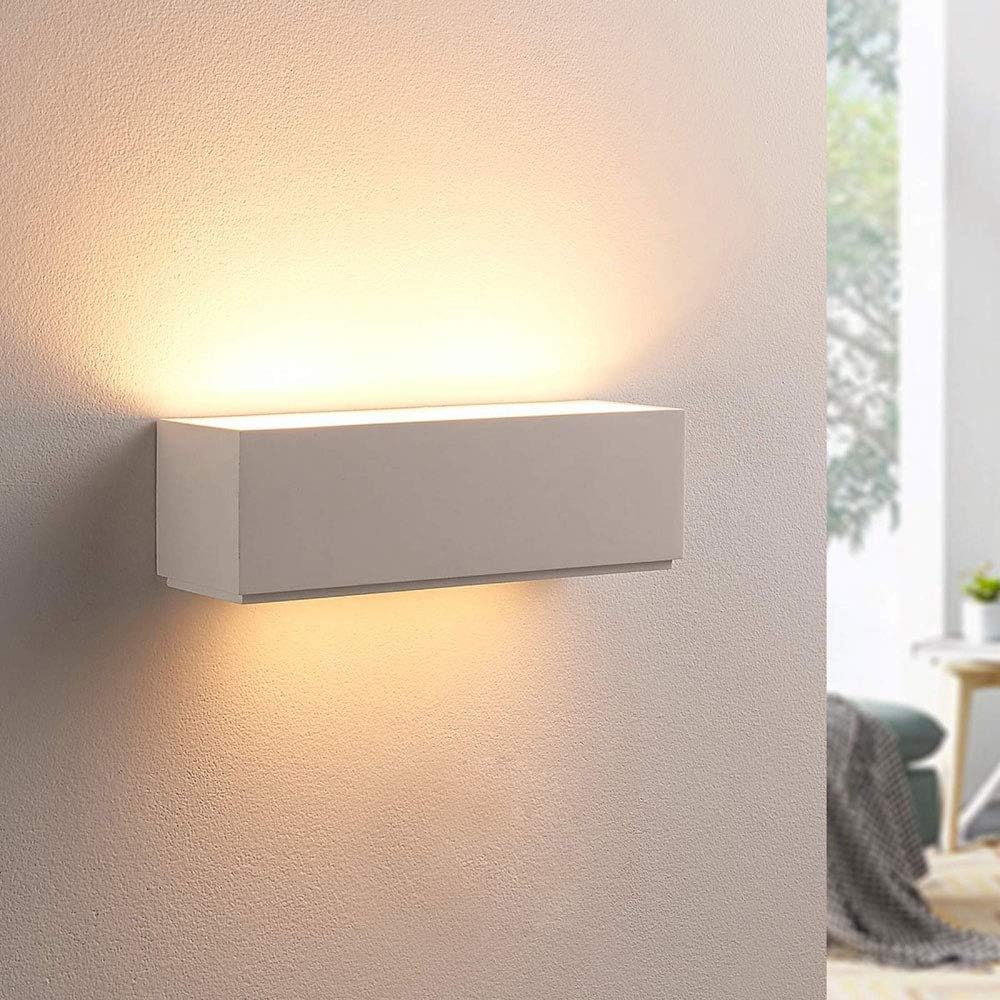 Applique da parete in gesso rettangolare doppia emissione di luce E14 - ambraled