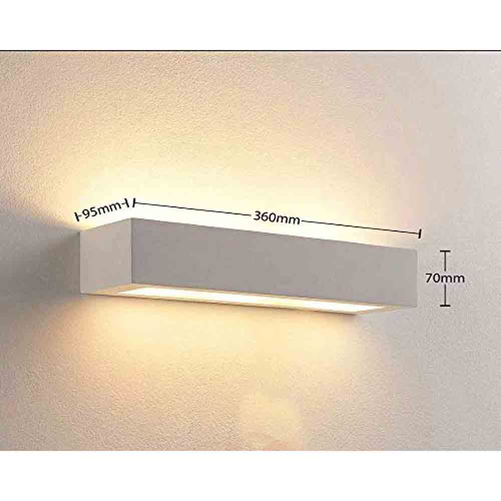 Applique da parete in gesso rettangolare doppia emissione di luce E14 - ambraled