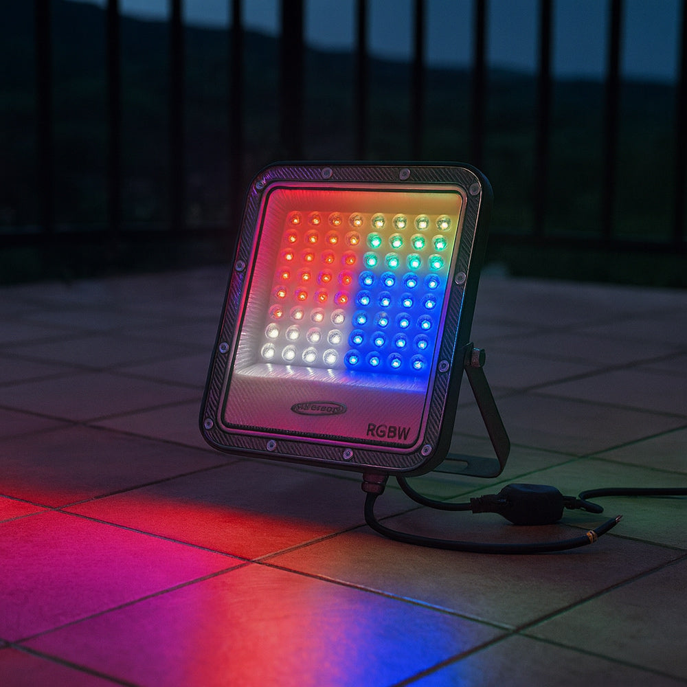 Faro led 25 watt RGB+White proiettore per esterno con telecomando IP65 - ambraled