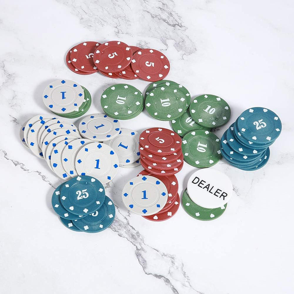 Set da poker 100 fiches con valore in euro con gettone dealer