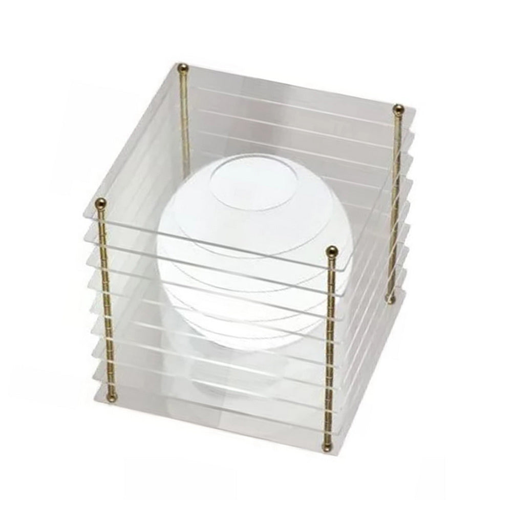 Lampada lume con sfera opalina e struttura trasparente finitura oro G9 - ambraled