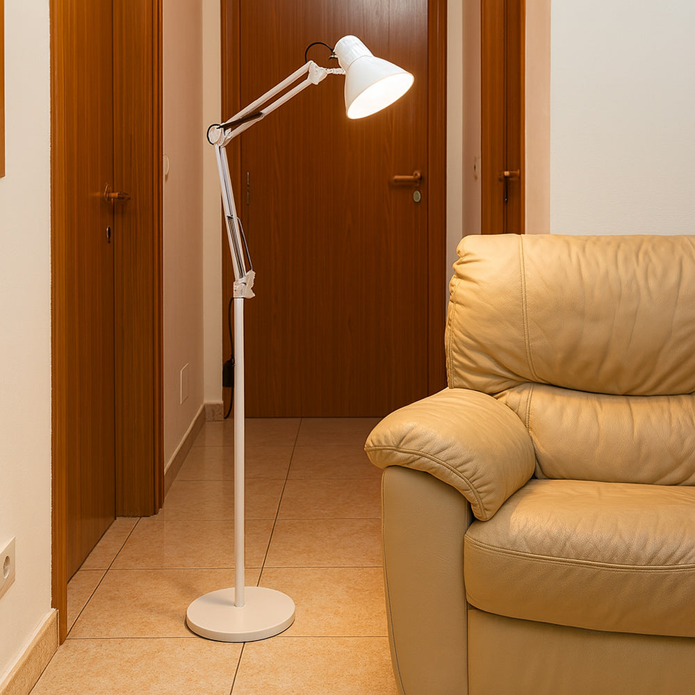 Lampada piantana con braccio orientabile luce da lettura attacco E27 - ambraled